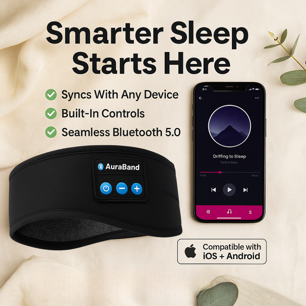 AuraBand - Headband / Eye Mask with Bluetooth Speakers