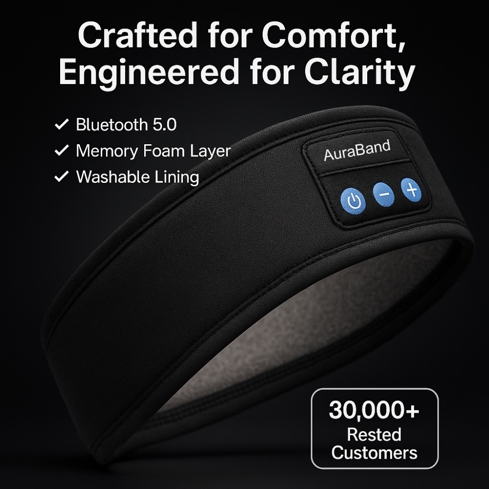 AuraBand - Headband / Eye Mask with Bluetooth Speakers